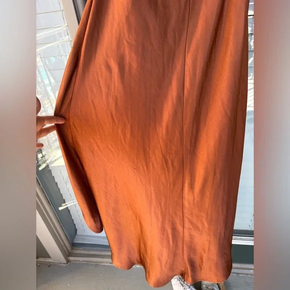 Hello Molly LIGHT MINDS SATIN MAXI DRESS CHOCOLATE halter neck twist back sz 4 - Picture 11 of 12